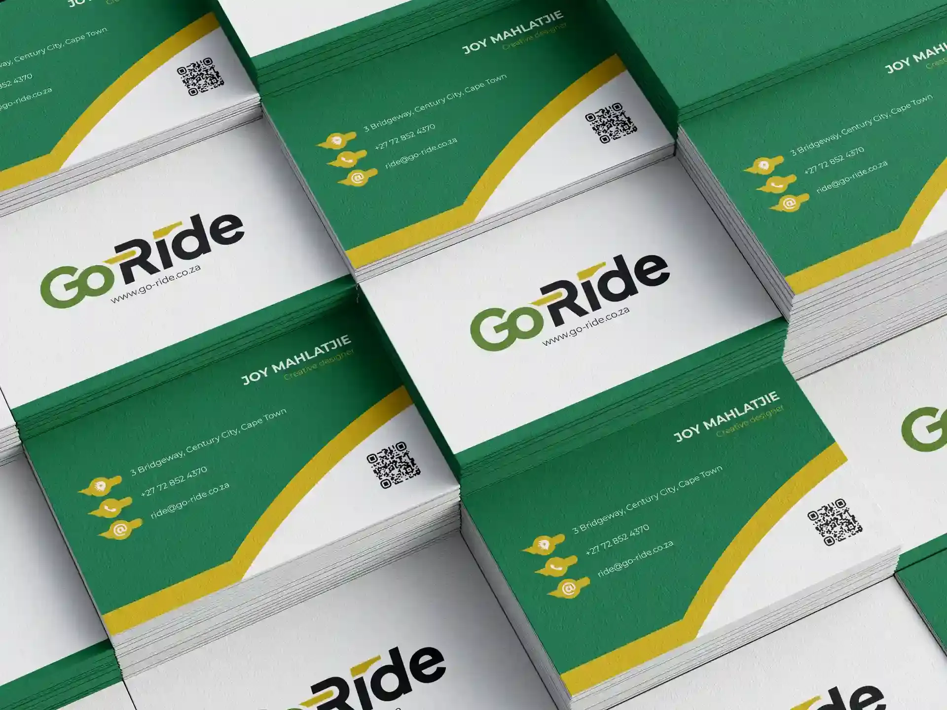Go Ride Company modern business card design